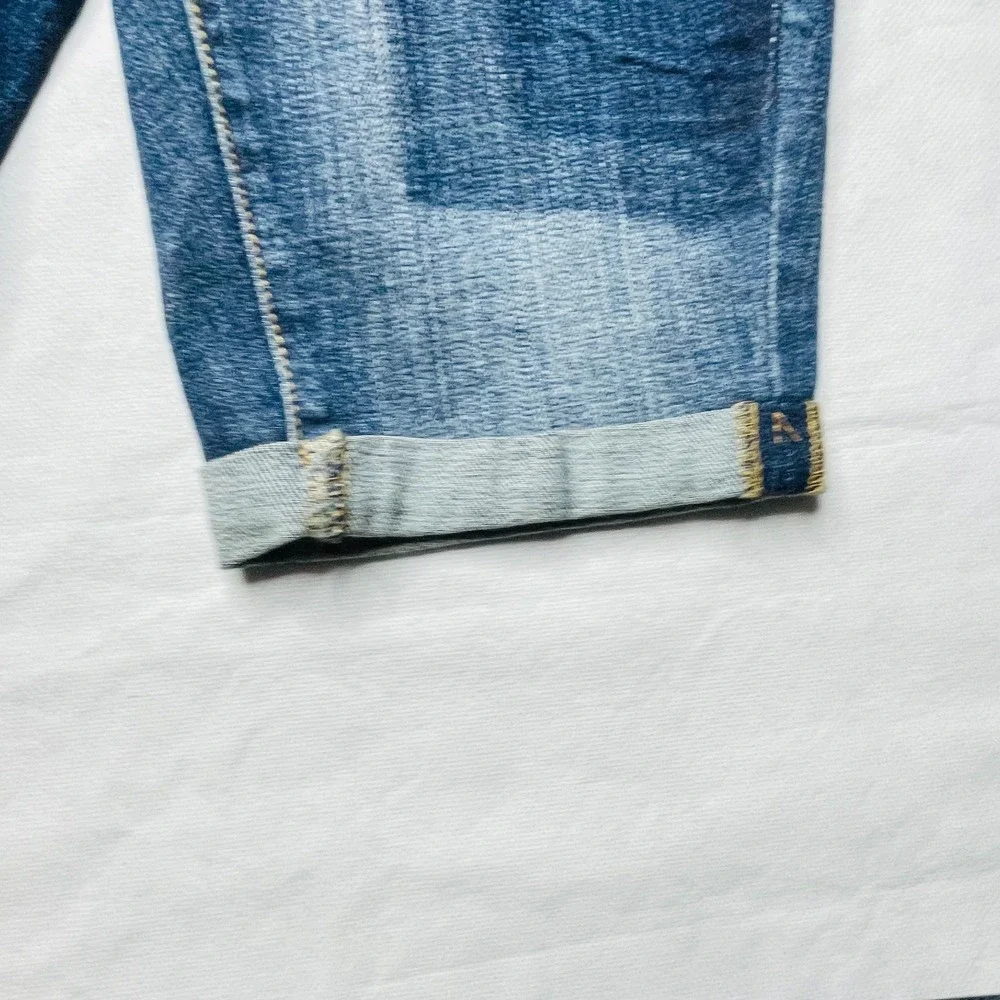 Time and Tru Bermuda Shorts Womens 4 Distressed Patchwork Denim Cuffed